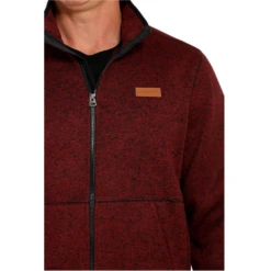Cinch® Men's Knitted Burgundy Sweater Fleece Jacket MWJ1584001 -RodeoGearShop MWJ1584001 1