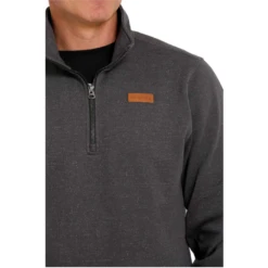 Cinch® Men's 1/4 Zip Solid Charcoal Pullover MWK1080009 -RodeoGearShop MWK1080009 2
