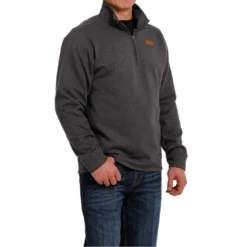 Cinch® Men's 1/4 Zip Solid Charcoal Pullover MWK1080009 -RodeoGearShop MWK1080009