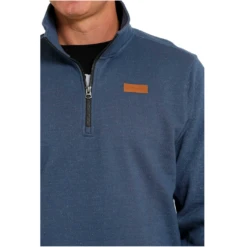 Cinch® Men's Blue 1/4 Zip Sweater Knit Pullover MWK1080010 -RodeoGearShop MWK1080010 2