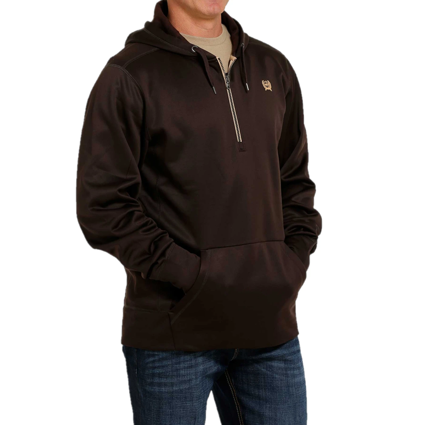 Cinch® Men's American Flag Brown 1/4 Zip Pullover MWK1240002 3 Cinch® Men's American Flag Brown 1/4 Zip Pullover MWK1240002