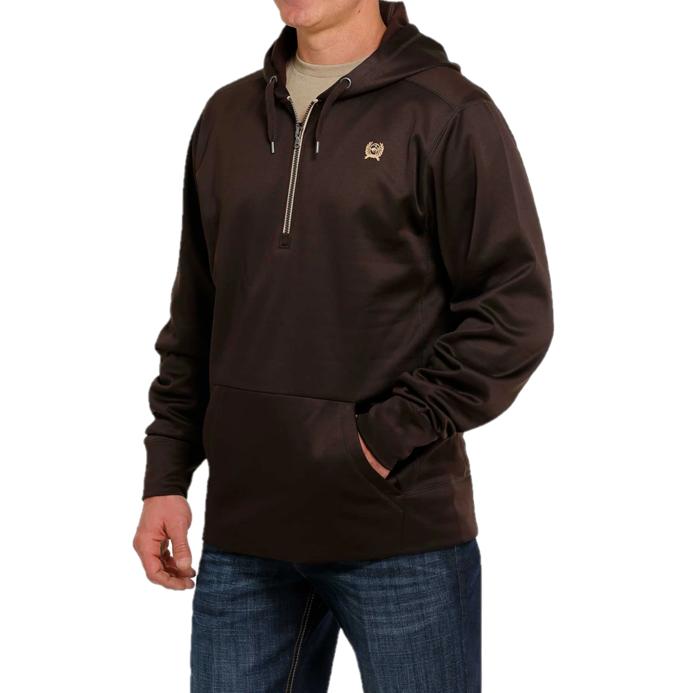 Cinch® Men's American Flag Brown 1/4 Zip Pullover MWK1240002 4 Cinch® Men's American Flag Brown 1/4 Zip Pullover MWK1240002 - Image 2