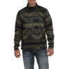 Cinch® Men's Aztec Printed Olive Fleece Pullover MWK1558002 -RodeoGearShop MWK1558002