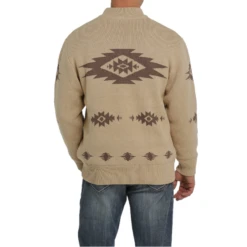 Cinch® Men's Khaki Brown 1/4 Zip Pullover MWK1560002 -RodeoGearShop MWK1560002c