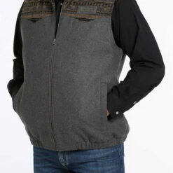 Cinch Men's Concealed Carry Wooly Charcoal Grey Vest MWV1543002 9 Cinch Men's Concealed Carry Wooly Charcoal Grey Vest MWV1543002 -RodeoGearShop MWV1533003 2