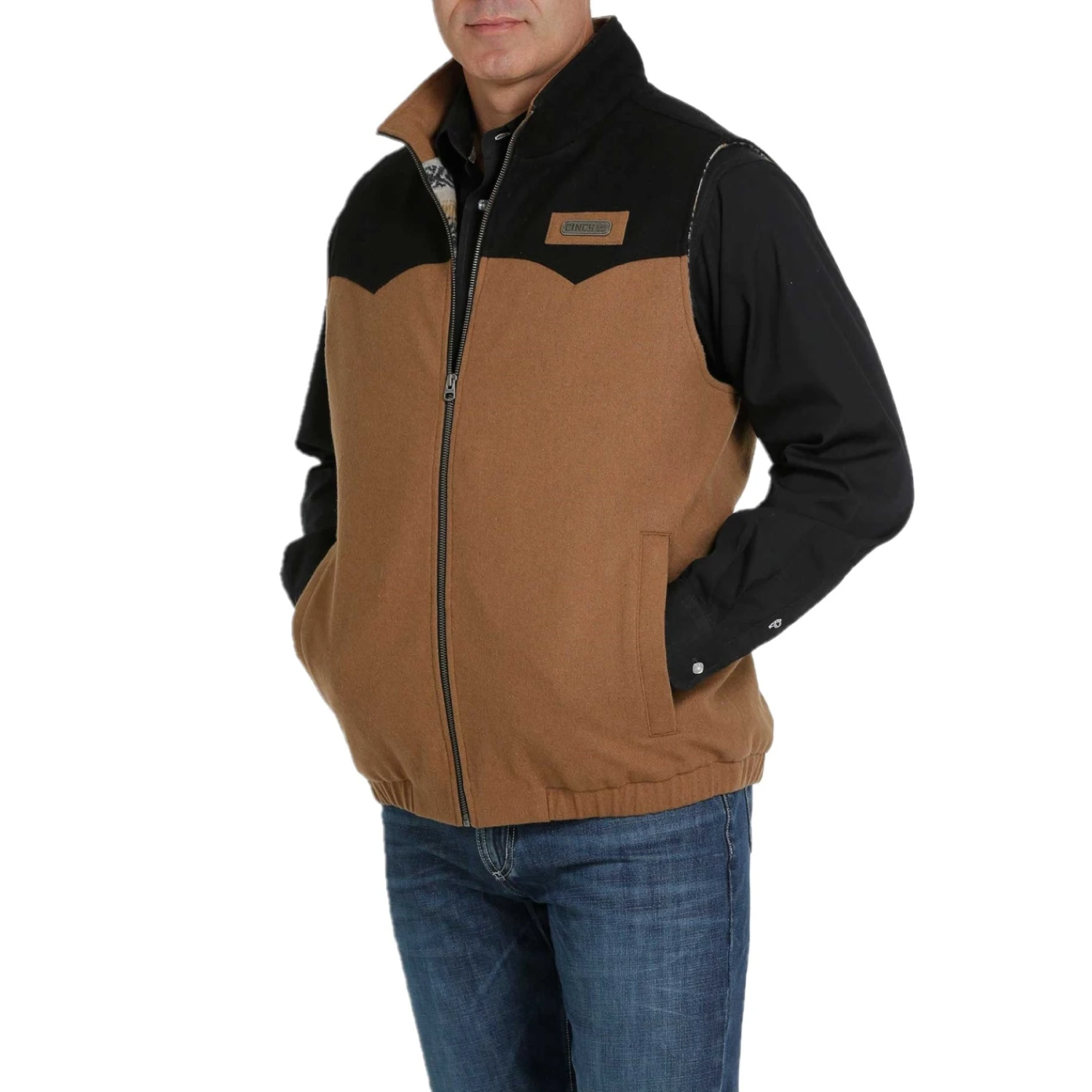 Cinch Men's Concealed Carry Brown And Black Wooly Vest MWV1543003 7 Cinch Men's Concealed Carry Brown And Black Wooly Vest MWV1543003 - Image 5