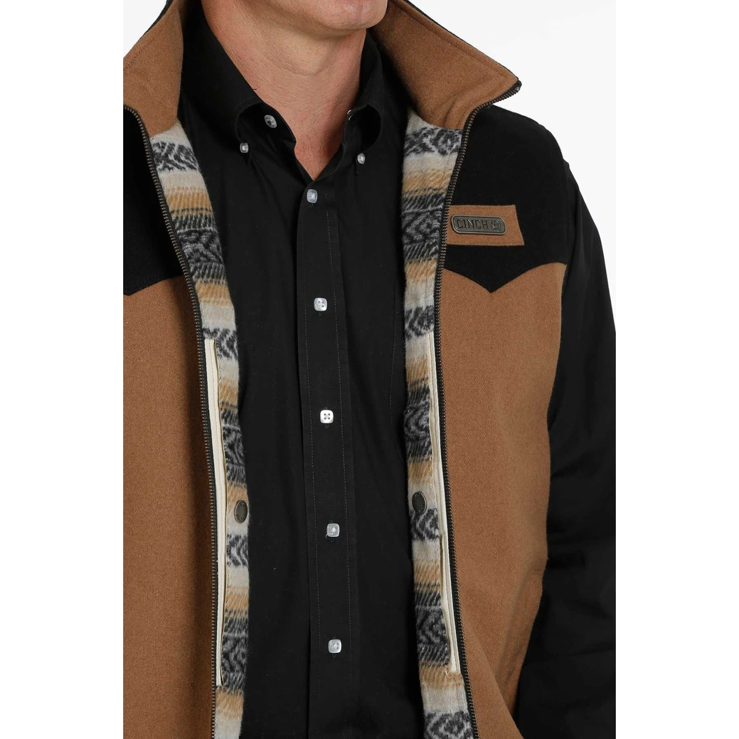 Cinch Men's Concealed Carry Brown And Black Wooly Vest MWV1543003 6 Cinch Men's Concealed Carry Brown And Black Wooly Vest MWV1543003 - Image 4