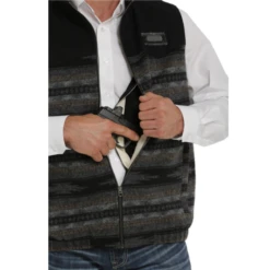 Cinch® Men's Black Striped Concealed Carry Bonded Vest MWV1543006 -RodeoGearShop MWV1543006 1
