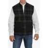 Cinch Men's Reversible Black Plaid Vest MWV1556001 -RodeoGearShop MWV1556001