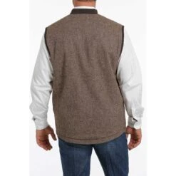 Cinch Men's Reversible Dark Brown & Light Brown Vest MWV1556002 -RodeoGearShop MWV1556002 3 1