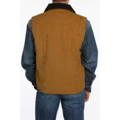 Cinch Men's Sherpa Lined Corduroy Gold Vest MWV1557002 -RodeoGearShop MWV1557002 2 b759d5f1 72ef 4e36 b062 890f1804c760