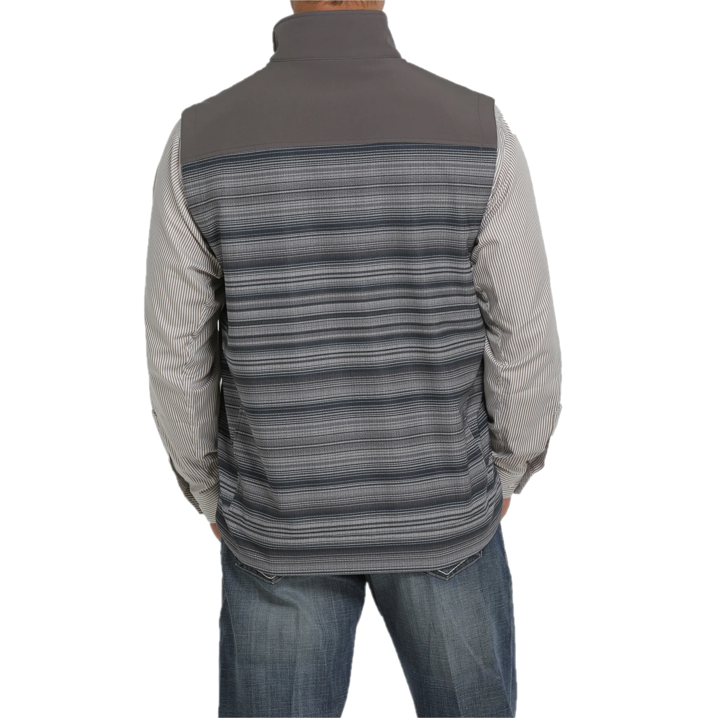 Cinch® Men's Grey Striped Bonded Vest MWV1563002 5 Cinch® Men's Grey Striped Bonded Vest MWV1563002 - Image 3