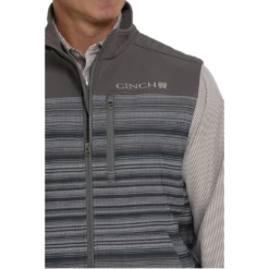 Cinch® Men's Grey Striped Bonded Vest MWV1563002 9 Cinch® Men's Grey Striped Bonded Vest MWV1563002 -RodeoGearShop MWV1563002 4