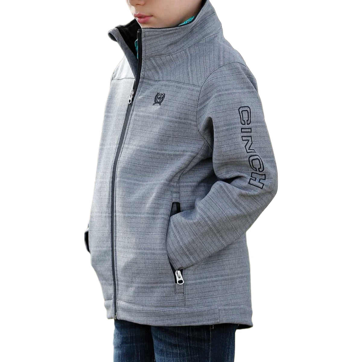 Cinch Children's Bonded Logo Grey Jacket MWJ5070001 3 Cinch Children's Bonded Logo Grey Jacket MWJ5070001