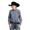 Cinch® Youth Boy's Blue & White Paisley Button Down Shirt MTW7060273 -RodeoGearShop Myproject 1 33 28b30089 7b99 4376 a844 b8717a706805