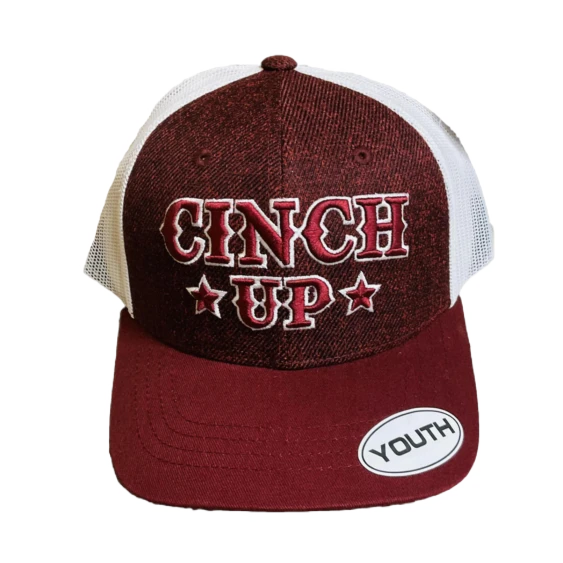 Cinch® Youth Boy's Burgundy Logo Trucker Cap MCC0606012 3 Cinch® Youth Boy's Burgundy Logo Trucker Cap MCC0606012