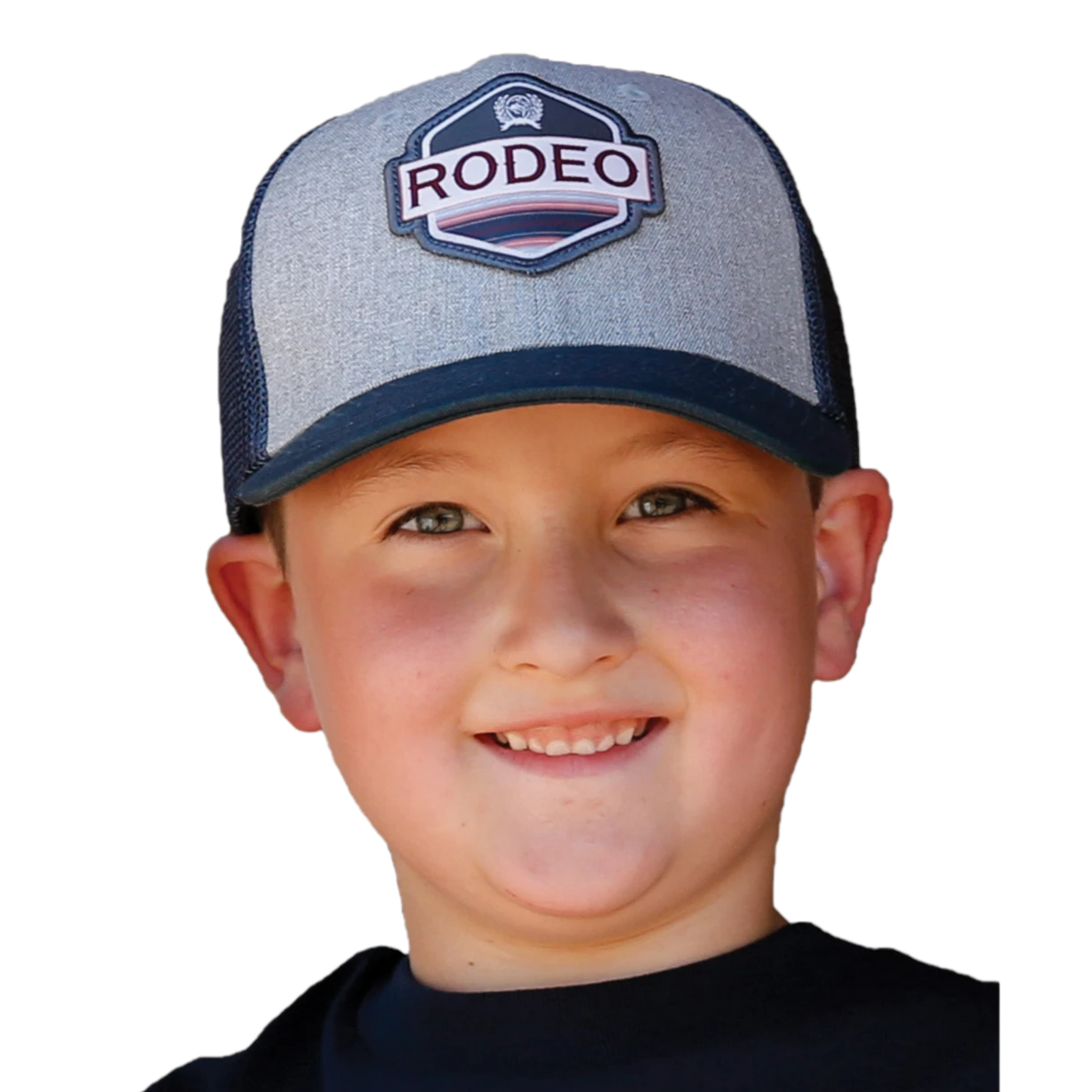 Cinch® Youth Boy's Grey And Blue Rodeo Patch Trucker Cap MCC0606010 3 Cinch® Youth Boy's Grey And Blue Rodeo Patch Trucker Cap MCC0606010