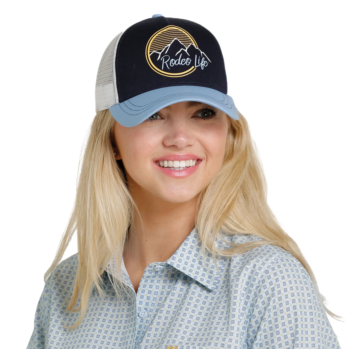 Cinch® Ladies Blue Rodeo Trucker Cap MHC7874028 3 Cinch® Ladies Blue Rodeo Trucker Cap MHC7874028