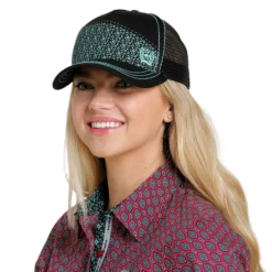 Cinch® Ladies Black & Blue Logo Trucker Cap MHC7874025