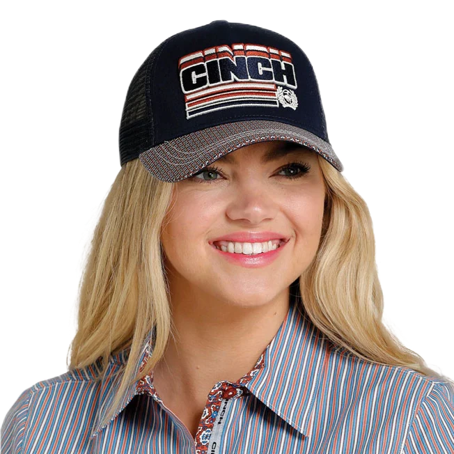 Cinch® Ladies Logo Navy Blue Mesh Trucker Hat MHC7874026 3 Cinch® Ladies Logo Navy Blue Mesh Trucker Hat MHC7874026