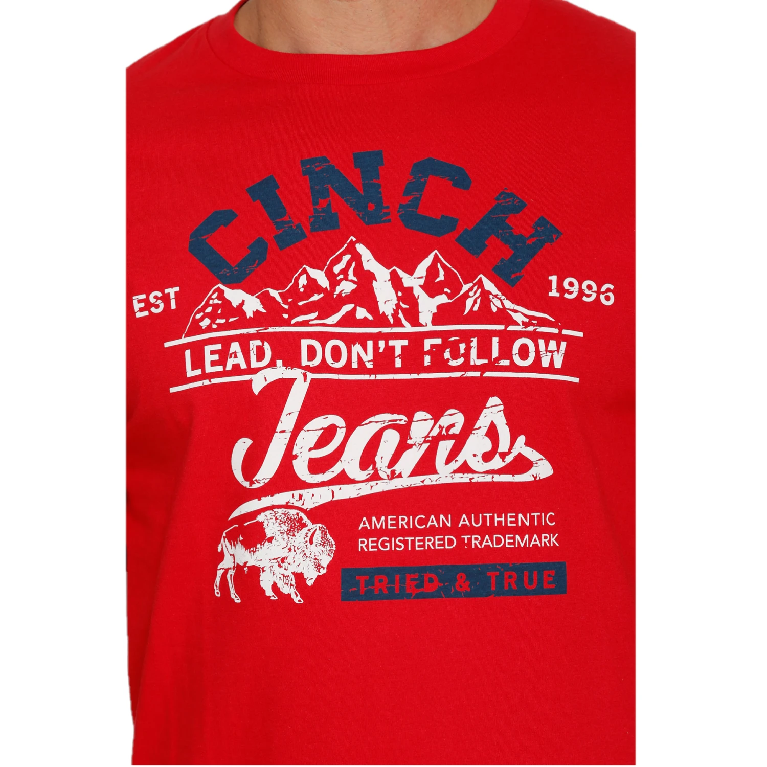 Cinch® Men's "Lead Don't Follow" Logo Red Graphic T-Shirt MTT1690488 4 Cinch® Men's "Lead Don't Follow" Logo Red Graphic T-Shirt MTT1690488 - Image 2