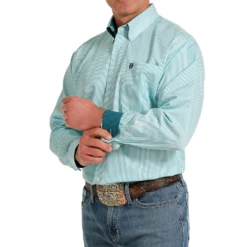 Cinch Men's White Stripe Button Down Shirt MTW1105580