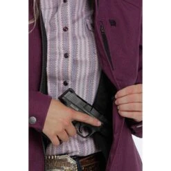 Cinch Ladies Carry Concealed Textured Bonded Purple Jacket MAJ9839001 -RodeoGearShop gghg
