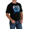 Cinch Men's Short Sleeve Blue Logo Graphic Black T-Shirt MTT1690451 -RodeoGearShop mtt1690451 1730 detail