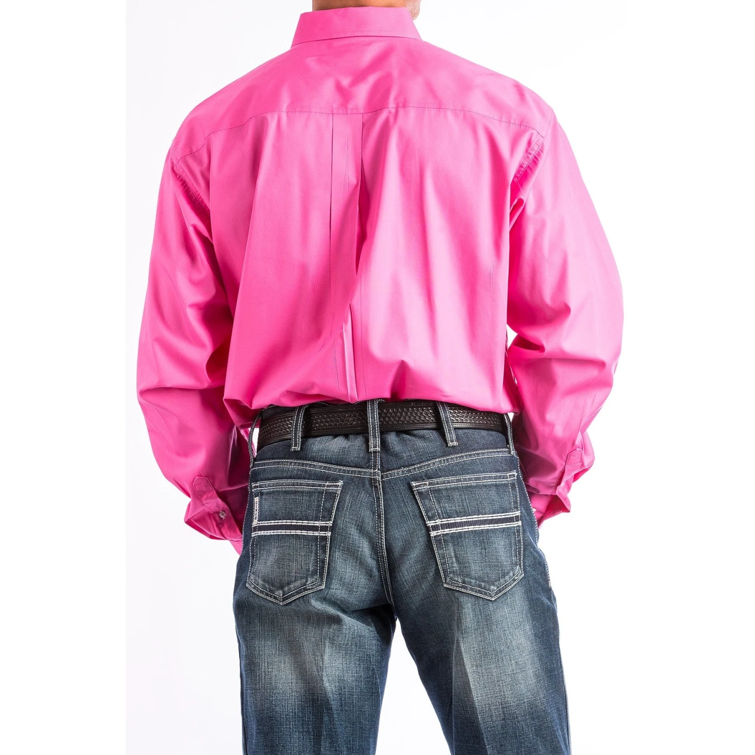 Cinch Men's Western Solid Pink Button-Down Shirt MTW1103320 5 Cinch Men's Western Solid Pink Button-Down Shirt MTW1103320 - Image 3