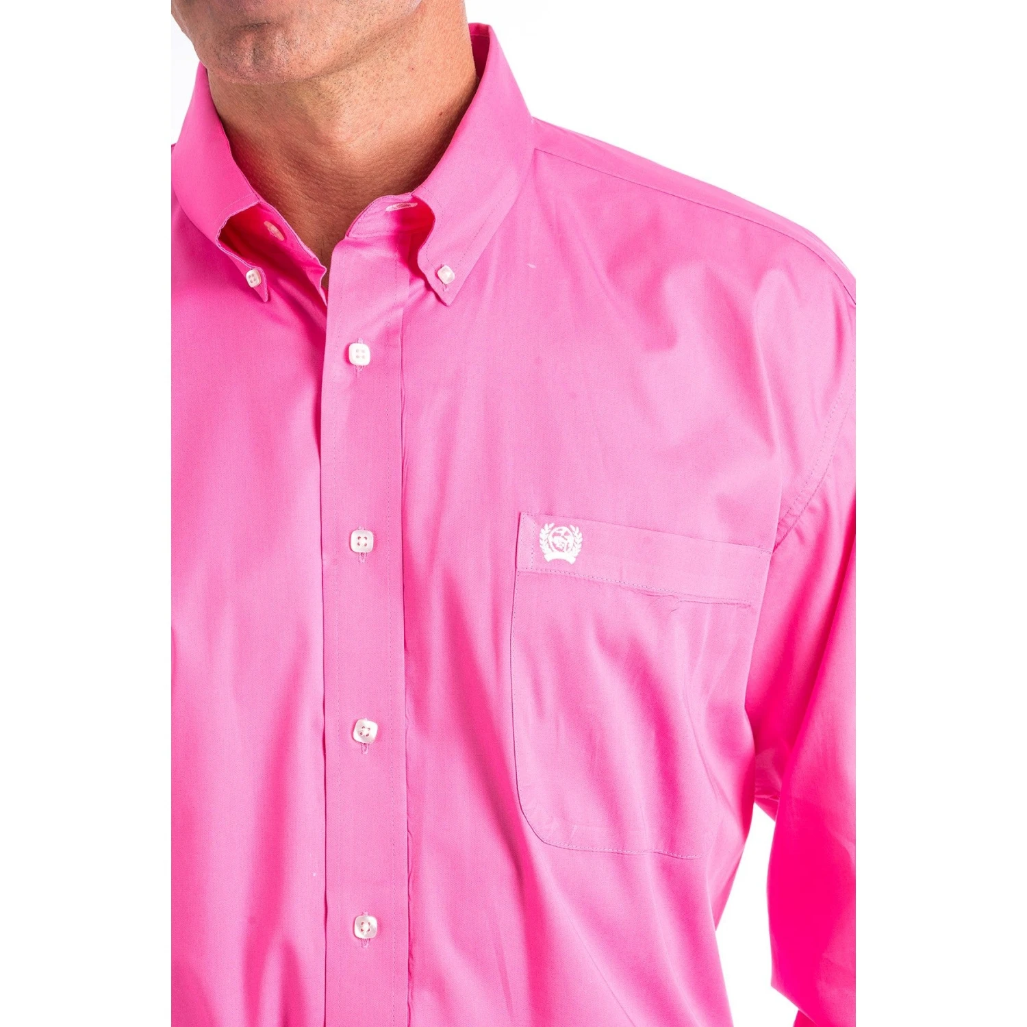 Cinch Men's Western Solid Pink Button-Down Shirt MTW1103320 4 Cinch Men's Western Solid Pink Button-Down Shirt MTW1103320 - Image 2