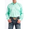 Cinch Men's Western Solid Mint Green Button-Down Shirt MTW1104237 -RodeoGearShop mtw1104237 2238 detail