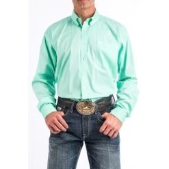 Cinch Men's Western Solid Mint Green Button-Down Shirt MTW1104237