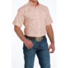 Cinch Men's Geometric Print Peach Orange Button Down Shirt MTW1111421 1 Cinch Men's Geometric Print Peach Orange Button Down Shirt MTW1111421 -RodeoGearShop mtw1111421