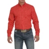 Cinch Men's Red Diamond Button Down Shirt MTW1347053 -RodeoGearShop mtw1347053