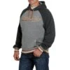 Cinch Men's Raglan Fleece Vintage Grey Sweatshirt Hoodie MWK1217007 -RodeoGearShop mwk1217007 603 detail